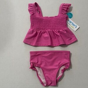 Carter's Bright Pink Ruffle Tankini Two-Piece Swim Set